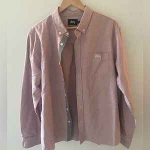 Pink, Stussy, Long Sleeve Button Down, Large, Worn Twice, Great Condition
